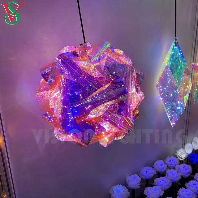 أضواء نجمة لامعة LED PVC للتعليق في الهواء الطلق