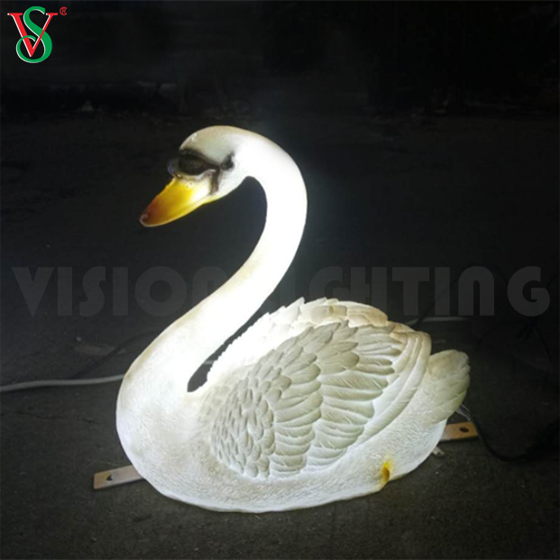 LED LED Fiberglass راتنج الرنة نحت عيد الميلاد