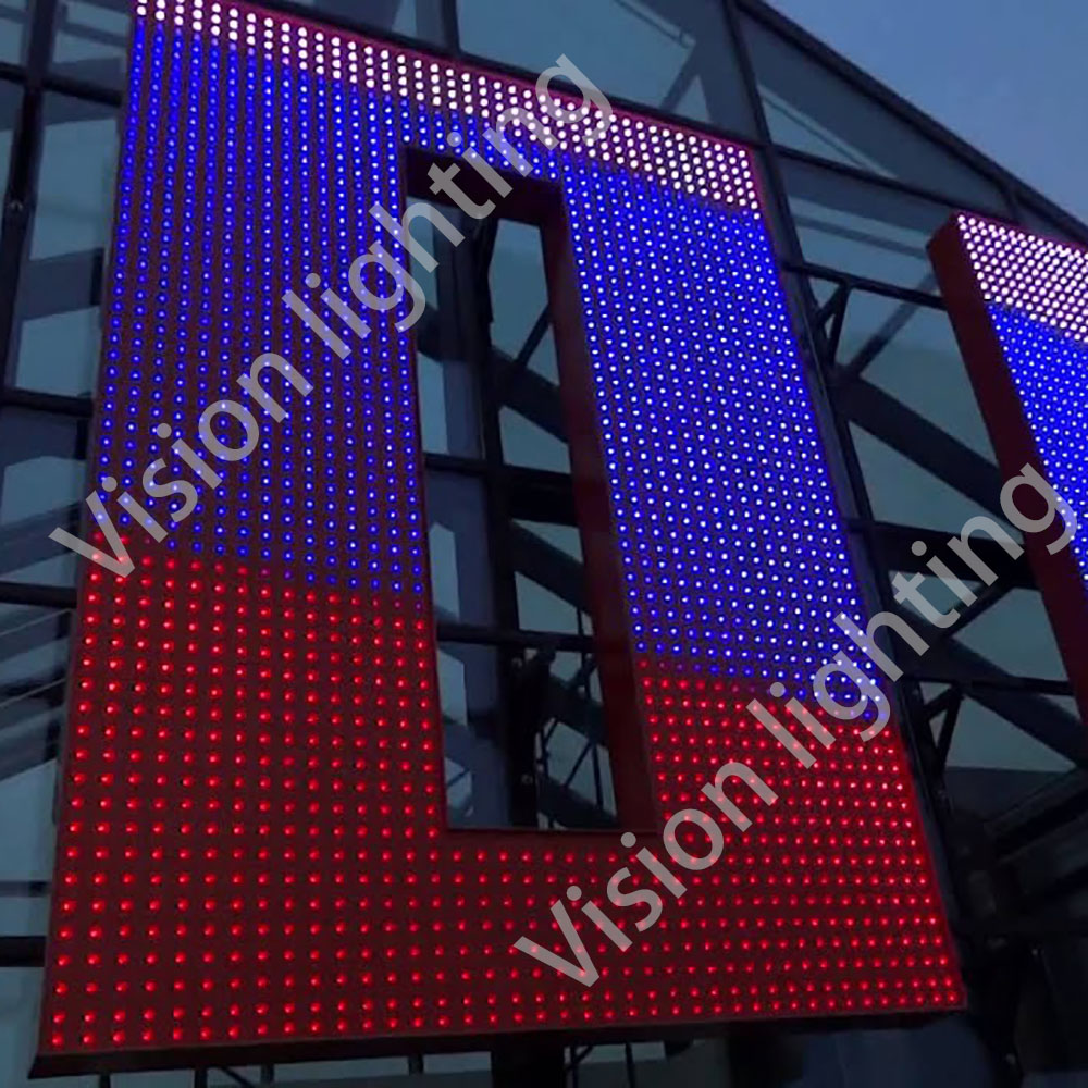 شاشة عرض الإعلانات LED الخارجية RGB WS2811 بكسل شبكة أضواء شبكة الحائط