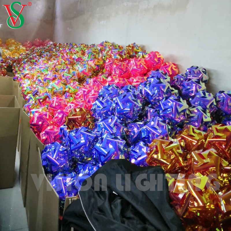 عيد الميلاد الجنية قلادة LED PVC الكرة ضوء النجمة لشجرة معلقة الديكور في الهواء الطلق