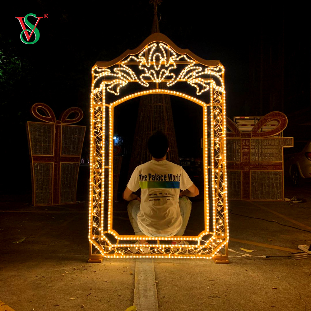 أضواء LED بإطار صور ثنائي الأبعاد للديكور الخارجي لمهرجانات العام الجديد