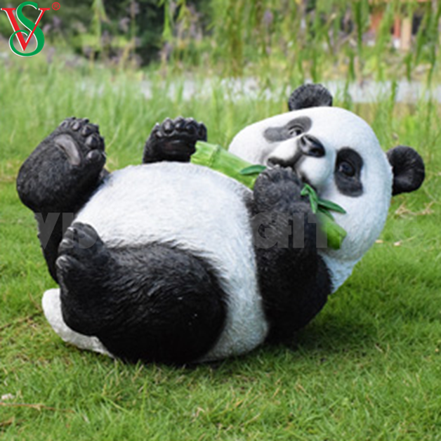 الديكور في الهواء الطلق مضاءة الألياف الزجاجية الاكريليك الباندا ضوء Led 3D الحيوان عزر النحت