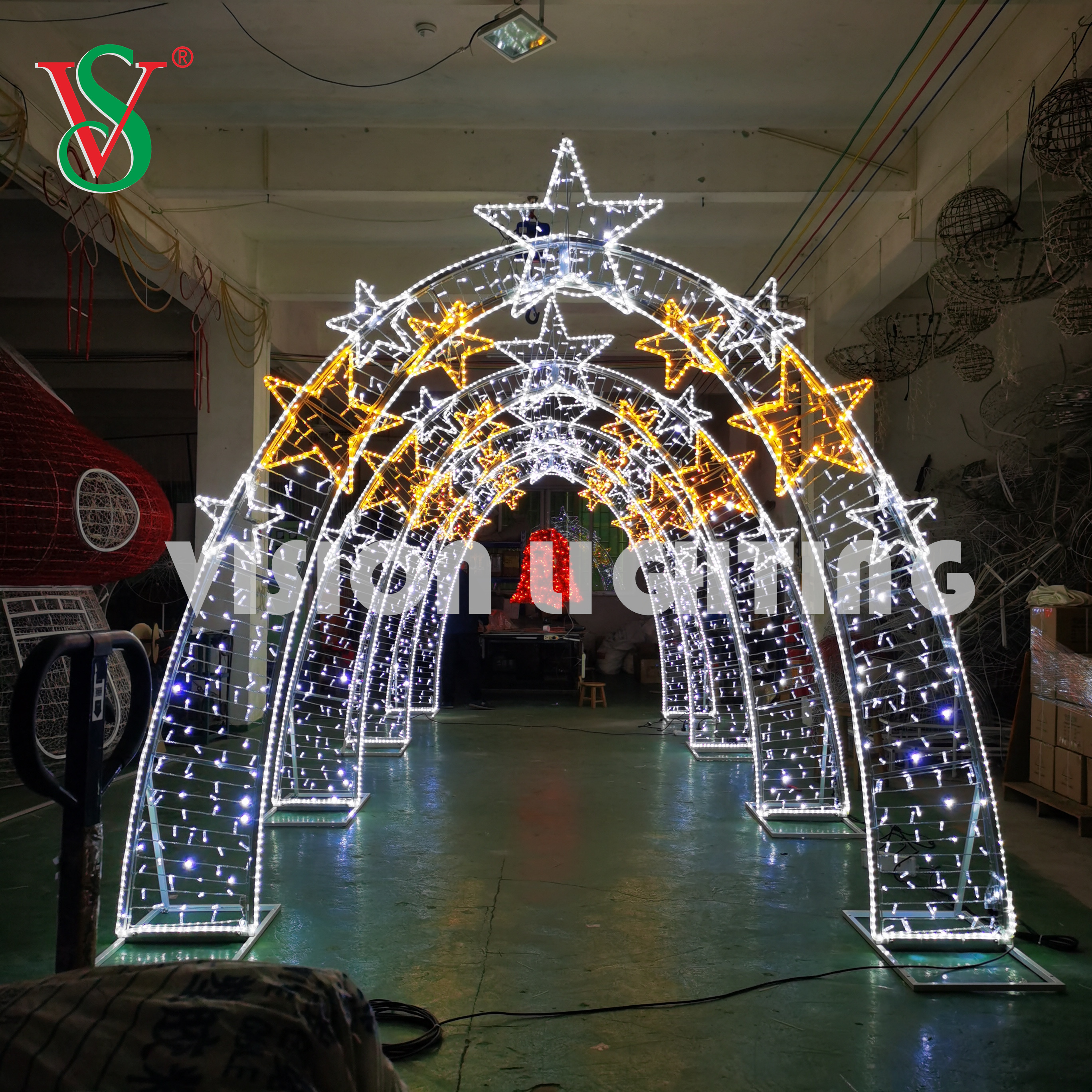 أقواس عملاقة في الهواء الطلق قوس رومانسي ثلاثي الأبعاد ضوء عزر لتزيين عيد الحب