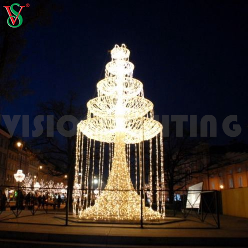 3D LED ضوء نافورة النحت النحت لزخارف المناظر الطبيعية في الهواء الطلق