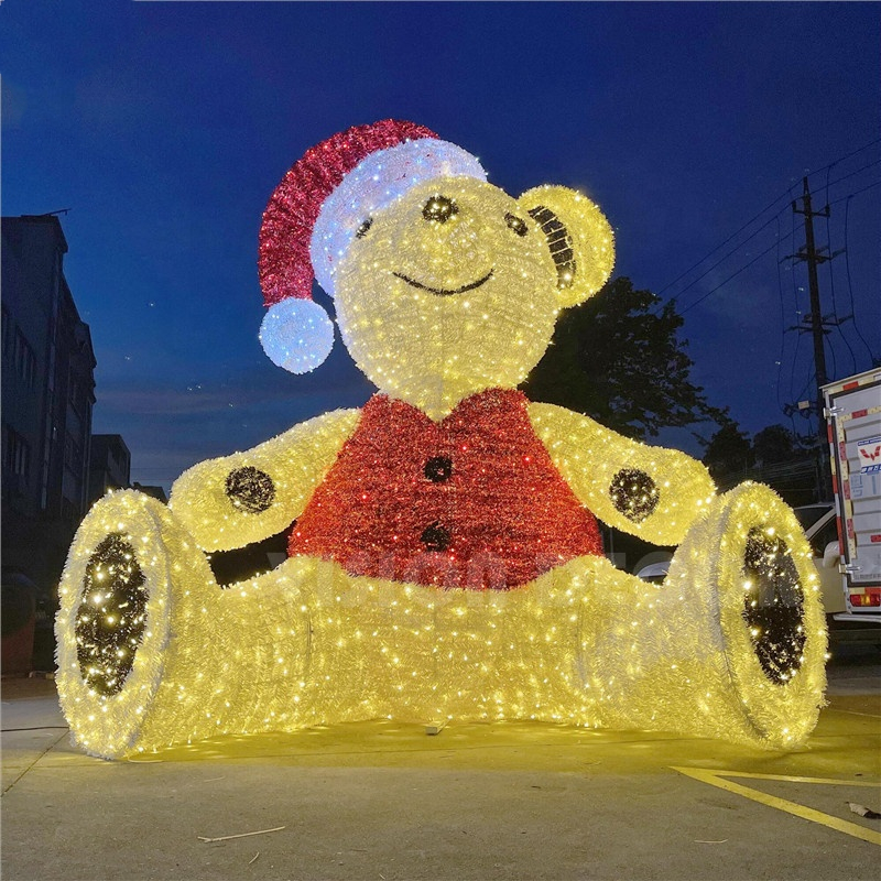 LED Bear Light Giant 3D Teddy Bear Motif Lights لزينة عيد الميلاد في الهواء الطلق