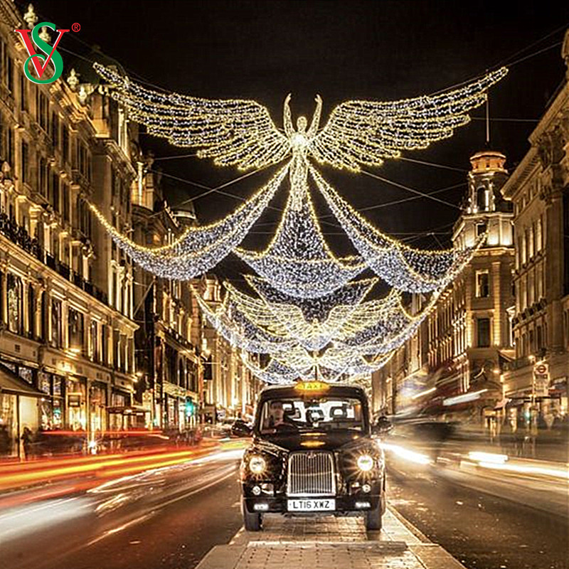 زخرفة حفل زفاف عيد الميلاد قاد 2D 3D الملاك أضواء طيران