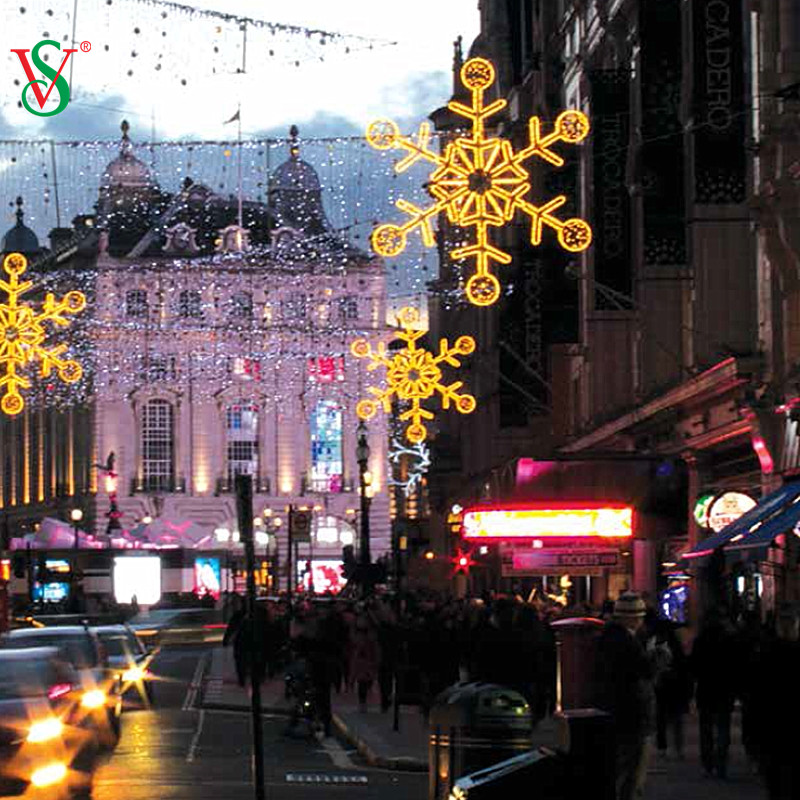 تخصيص تصميم الرسوم المتحركة LED أضواء ندفة الثلج 2D لتزيين عيد الميلاد