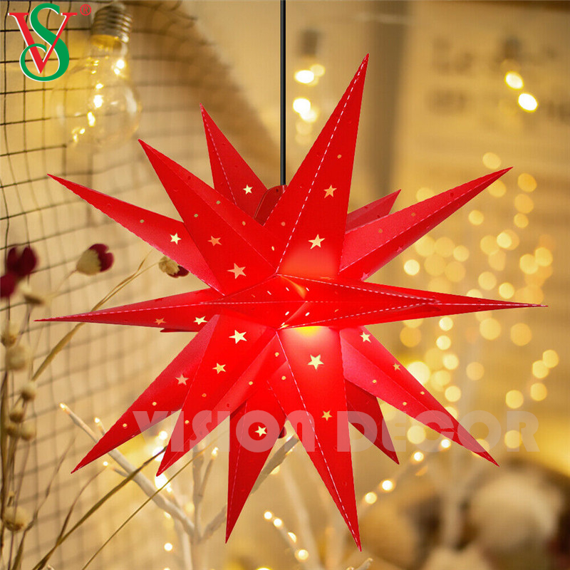 في الهواء الطلق مقاوم للماء معلق Moravian Star Burst Star Motif Lights لتزيين شجرة الكريسماس