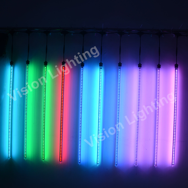 عيد الميلاد في الهواء الطلق المناظر الطبيعية LED الديكور عنونة النيزك DMX RGB ضوء تساقط الثلوج