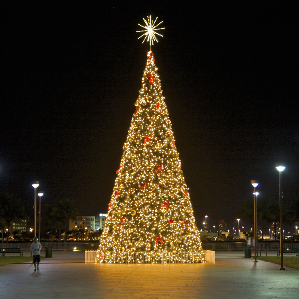 LED في الهواء الطلق أشجار عيد الميلاد ضوء مضاد للماء الإضاءة الزخرفية لساحات المدينة والأحداث والعروض التجارية