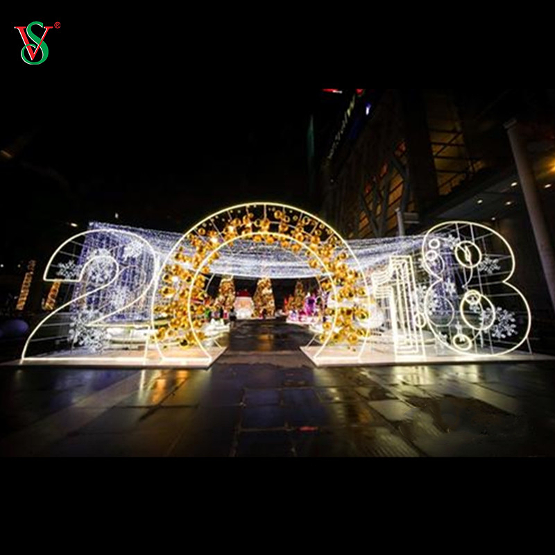 في الهواء الطلق موضوع قوس ضوء 3D 2025 2024 2023 المشي من خلال أضواء قوس عزر