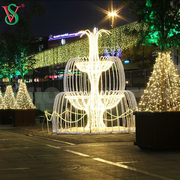 3D LED ضوء نافورة النحت النحت لزخارف المناظر الطبيعية في الهواء الطلق