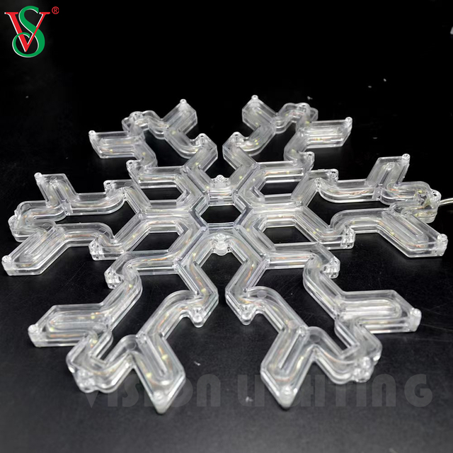 عيد الميلاد الديكور في الهواء الطلق الحلي المعلقة بقيادة الاكريليك ندفة الثلج عزر أضواء