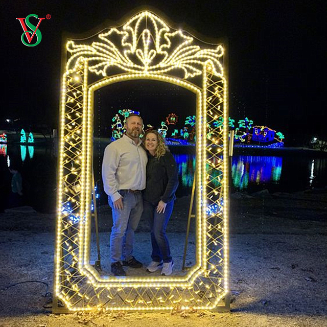 دعائم إضاءة عزر ثلاثية الأبعاد بإطار صور إبداعي لتزيين العطلة