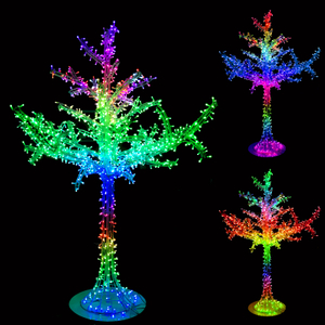 تخصيص المناظر الطبيعية عزر عيد الميلاد الديكور في الهواء الطلق DMX512 بكسل للبرمجة RGB ضوء شجرة