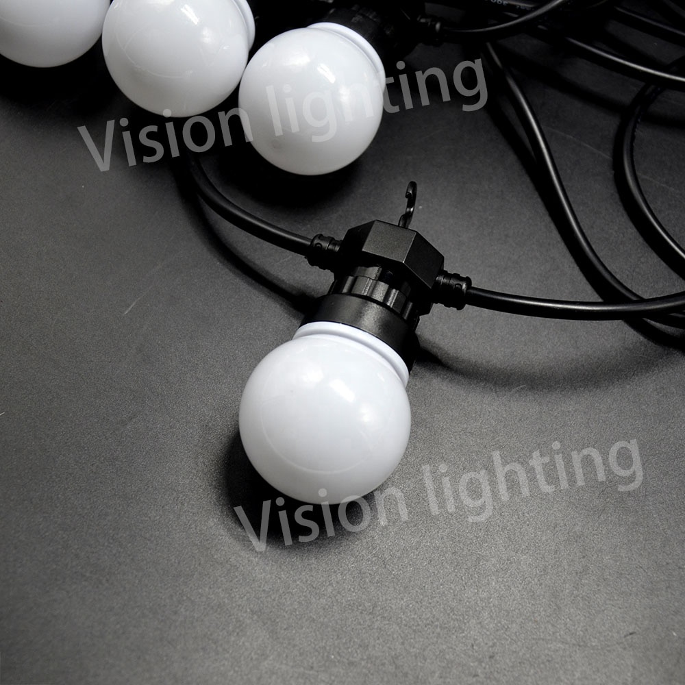 في الهواء الطلق 50 مم لمبة WS2811 DMX/SPI Festoon Belt Lights سلسلة الكرة القابلة للبرمجة لعيد الميلاد