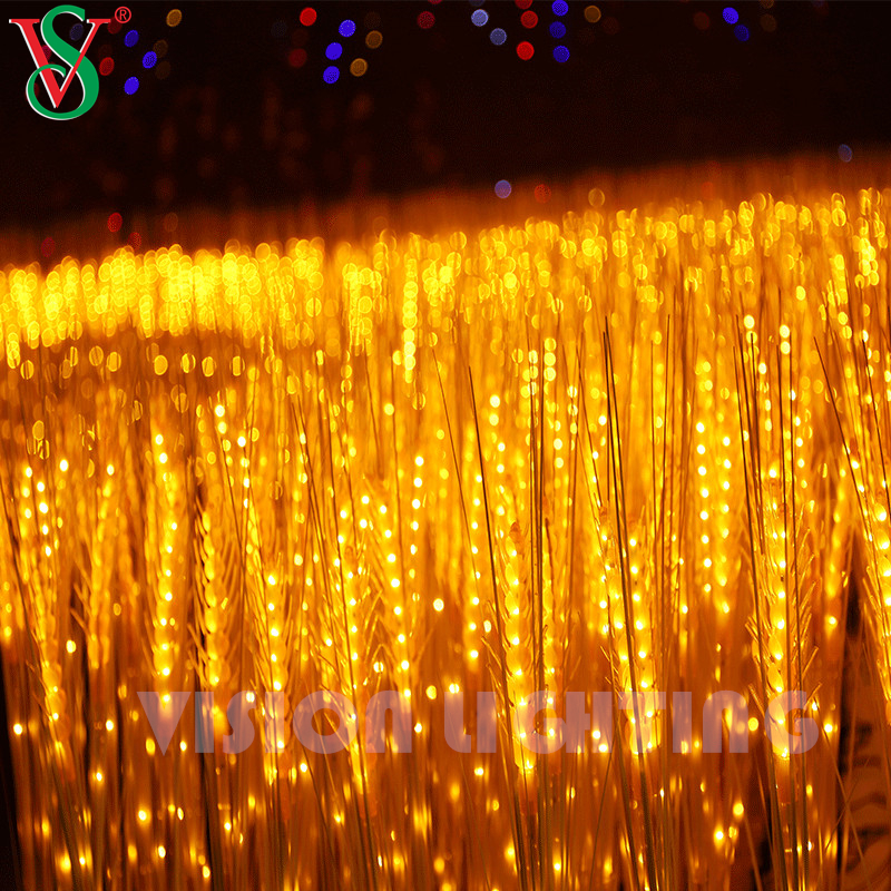 مصباح نبات القمح النابض بالحياة لزهرة المناظر الطبيعية في الهواء الطلق