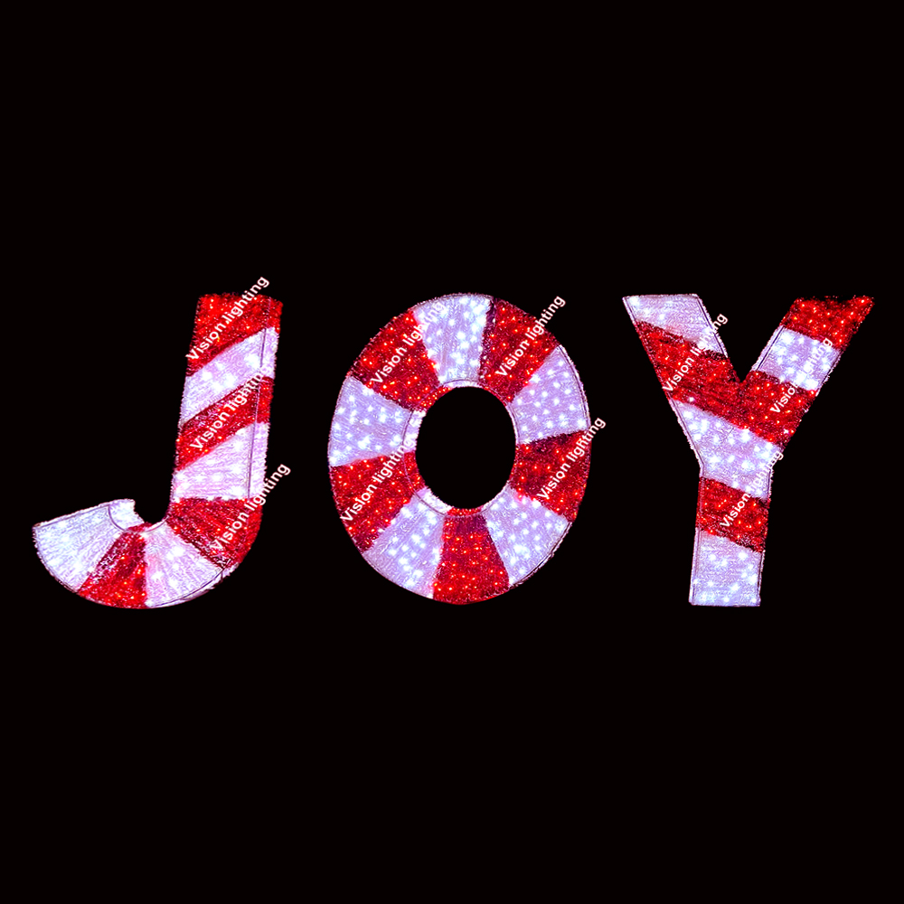 الديكور في الهواء الطلق المناظر الطبيعية IP65 عالية الجودة 3D النحت بقيادة عيد الميلاد عطلة عزر ضوء الرسالة