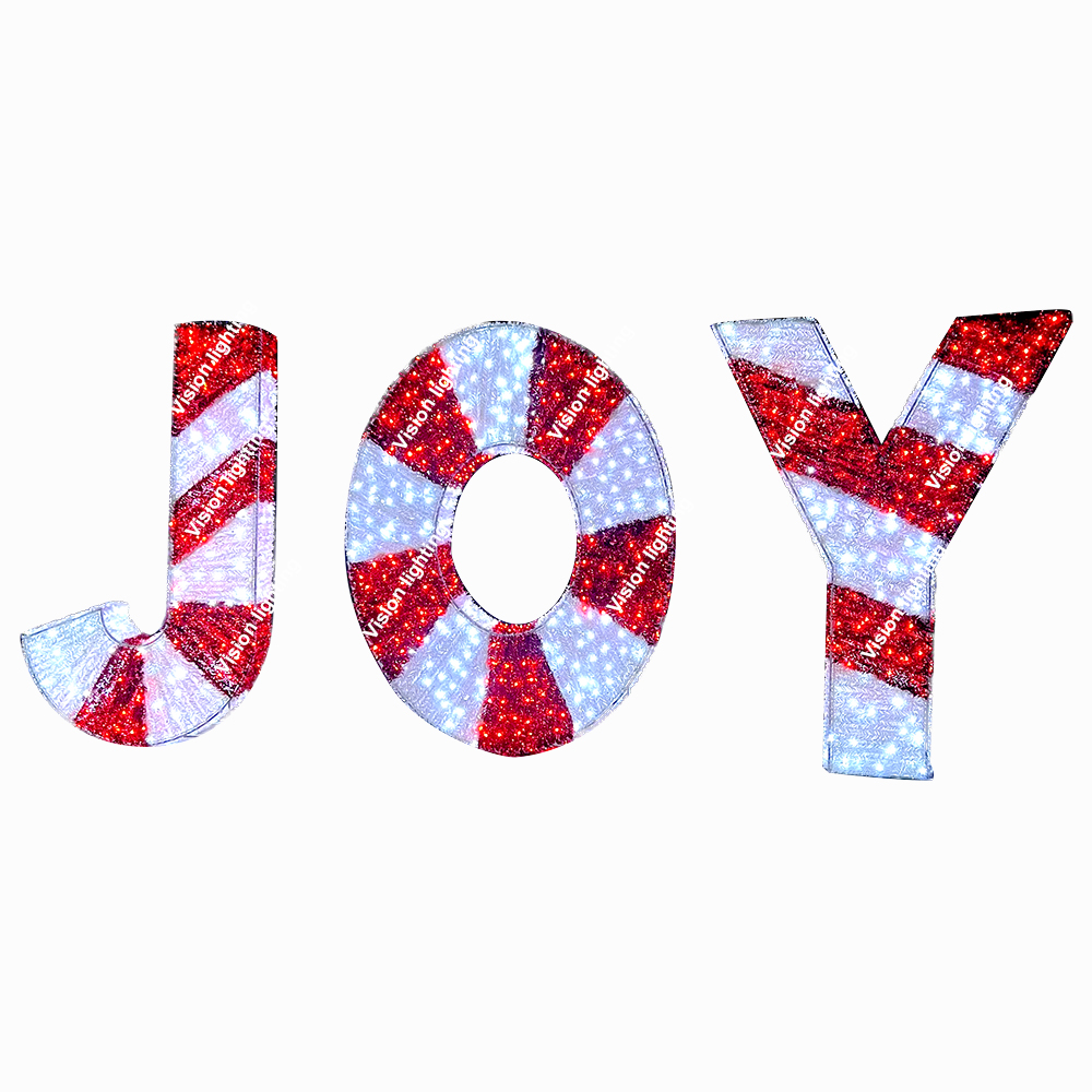 الديكور في الهواء الطلق المناظر الطبيعية IP65 عالية الجودة 3D النحت بقيادة عيد الميلاد عطلة عزر ضوء الرسالة