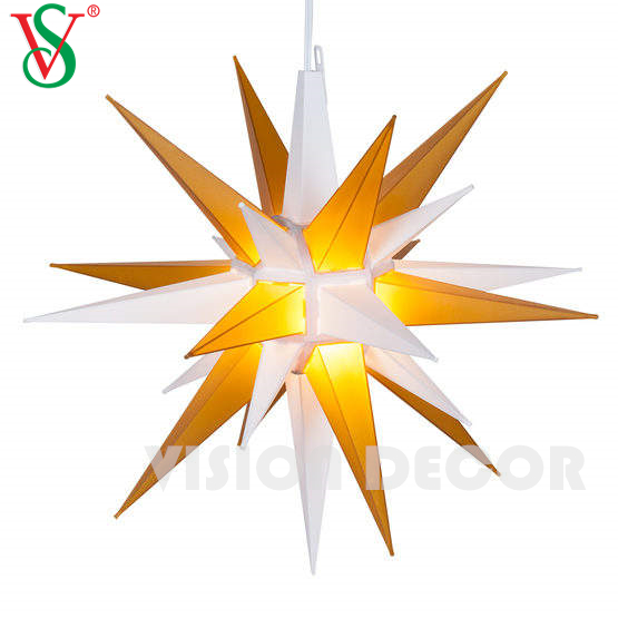 في الهواء الطلق مقاوم للماء معلق Moravian Star Burst Star Motif Lights لتزيين شجرة الكريسماس
