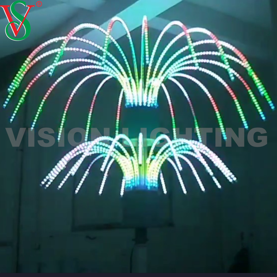 في الهواء الطلق LED عيد الميلاد ديكور 12V RGB الألعاب النارية ضوء الأشجار ضوء للشارع