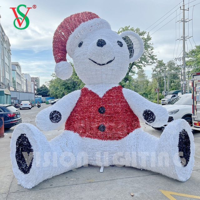LED Bear Light Giant 3D Teddy Bear Motif Lights لزينة عيد الميلاد في الهواء الطلق